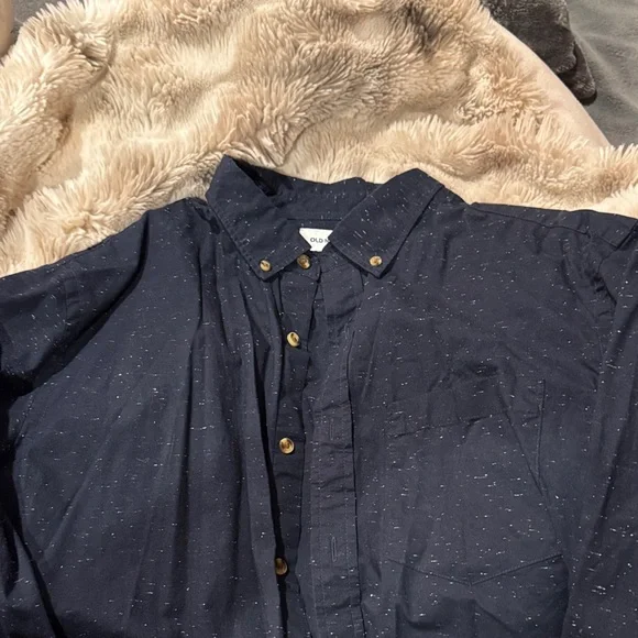Old navy Dark Blue speckled with gray Button-Up Shirt - Picture 6 of 8